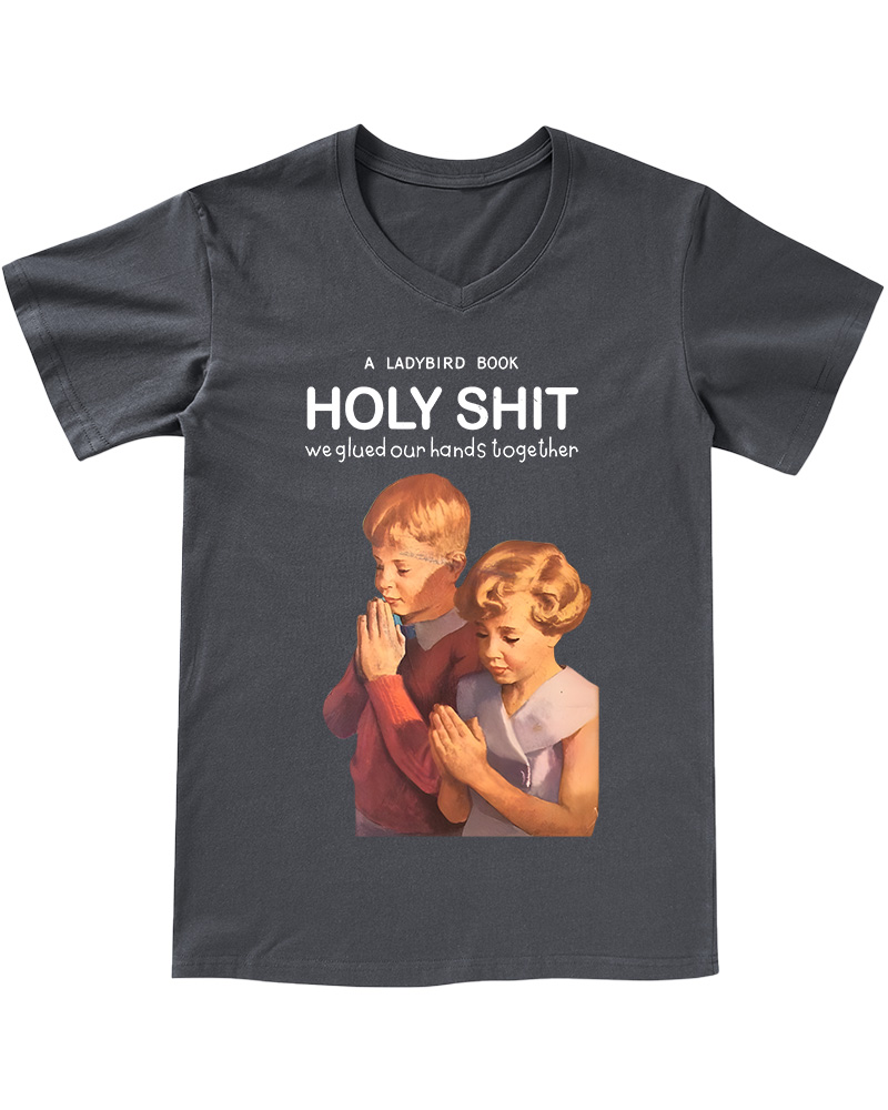 TheRetroTee A Ladybird Book Holy Shit Pin-Up V-neck T-Shirt
