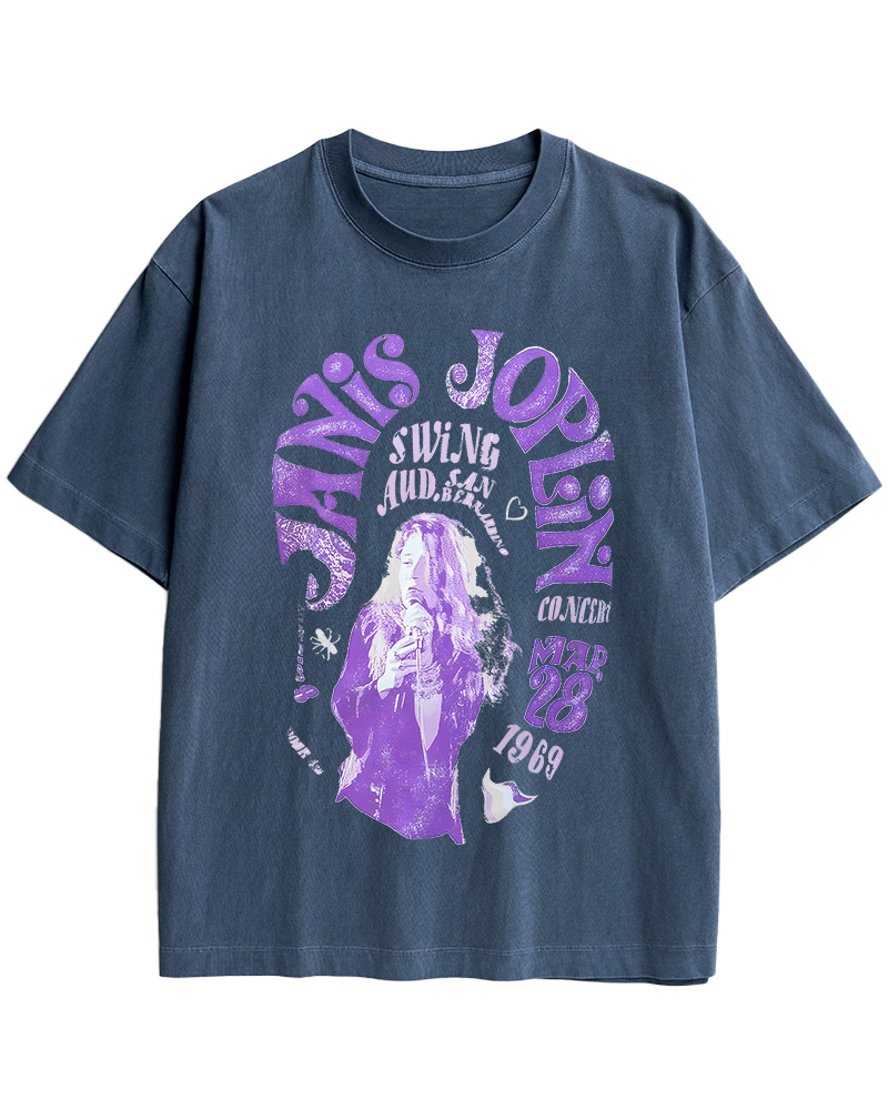 TheRetroTee JANIS JOPLIN 1970s Cotton T-Shirt
