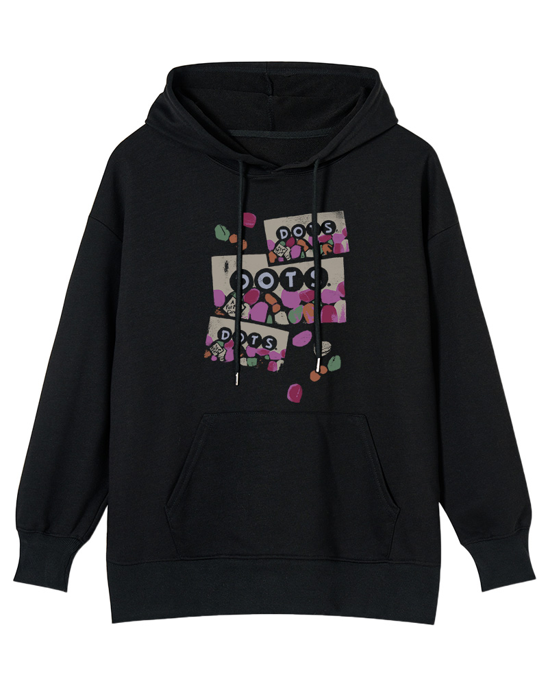 TheRetroTee Colorful Dots Candy 1970s Nostalgic Cotton Hoodie