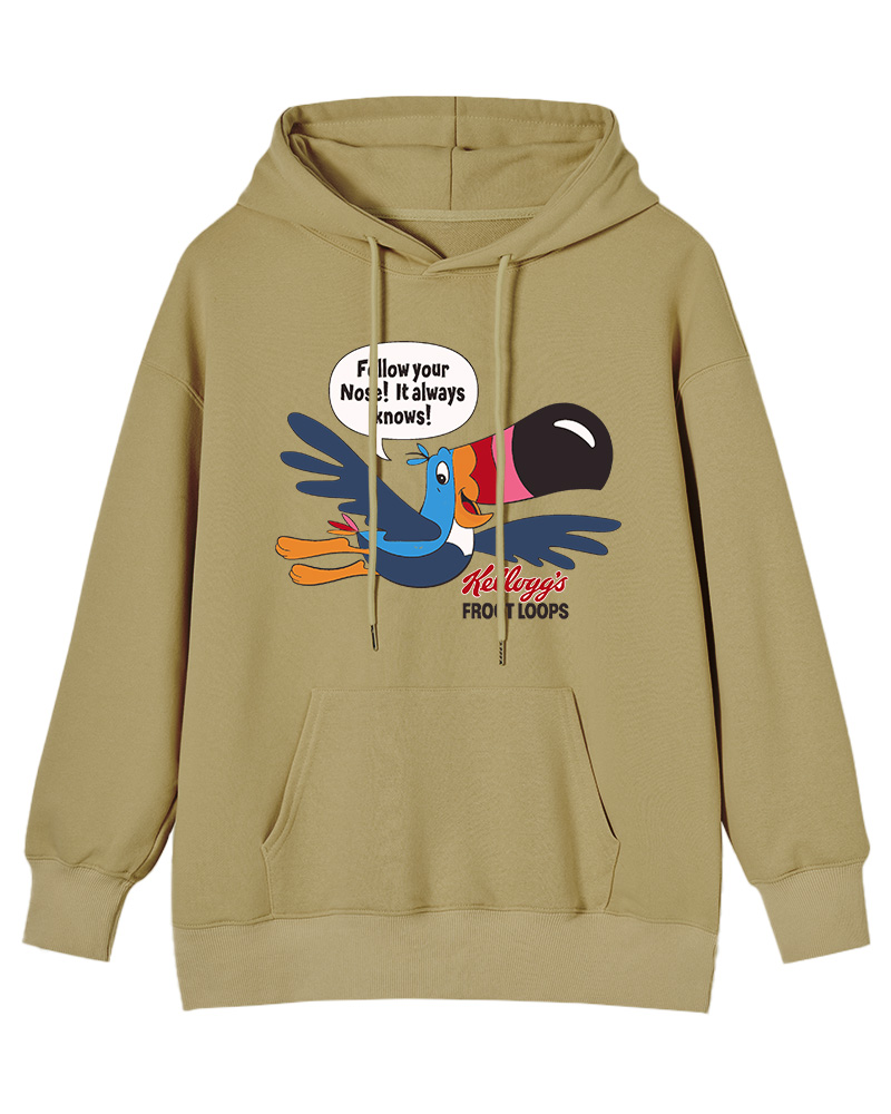 TheRetroTee Froot Loops Toucan Sam 1960s Cotton Hoodie