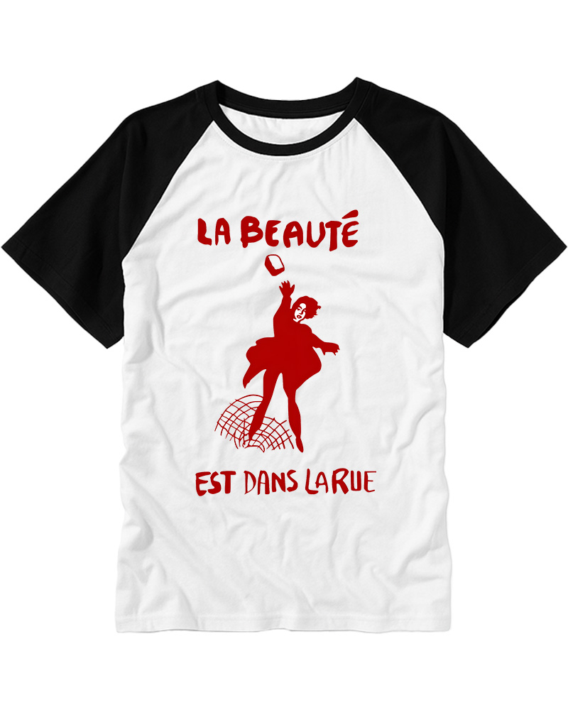 TheRetroTee La Beauté Est Dans La Rue 1960s Raglan Baseball T-Shirt