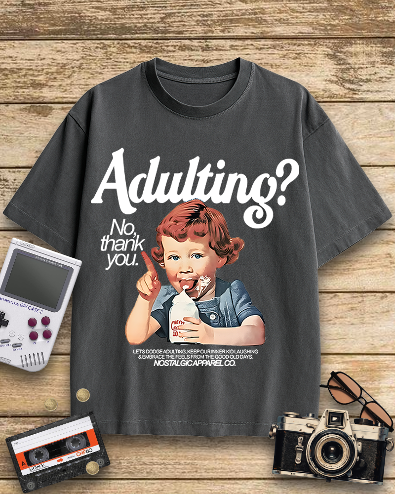 TheRetroTee Adulting No, thanks 1960s Cotton T-Shirt