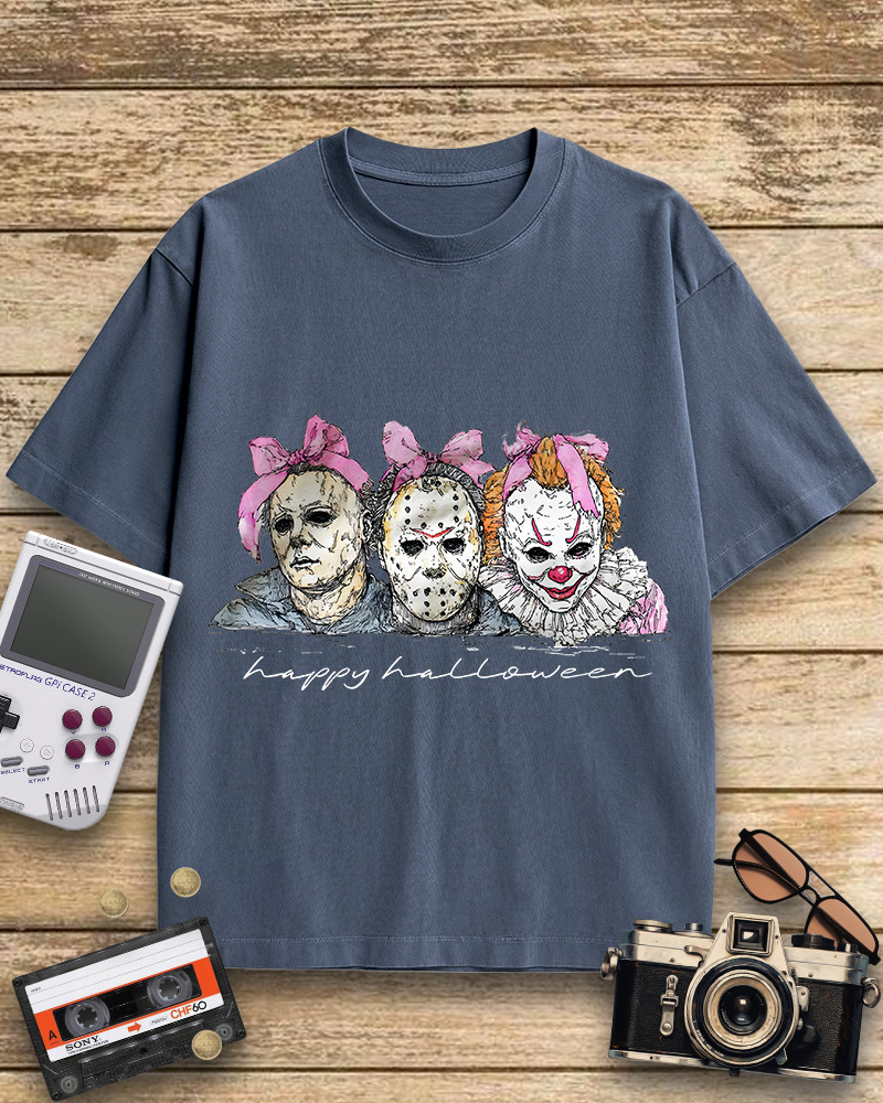 TheRetroTee Happy Halloween 1980s Cotton T-Shirt