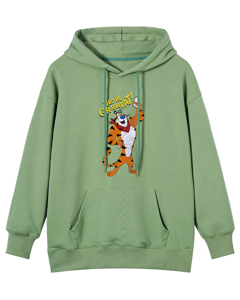TheRetroTee Frosted Flakes Tony The Tiger 1970s Cotton Hoodie