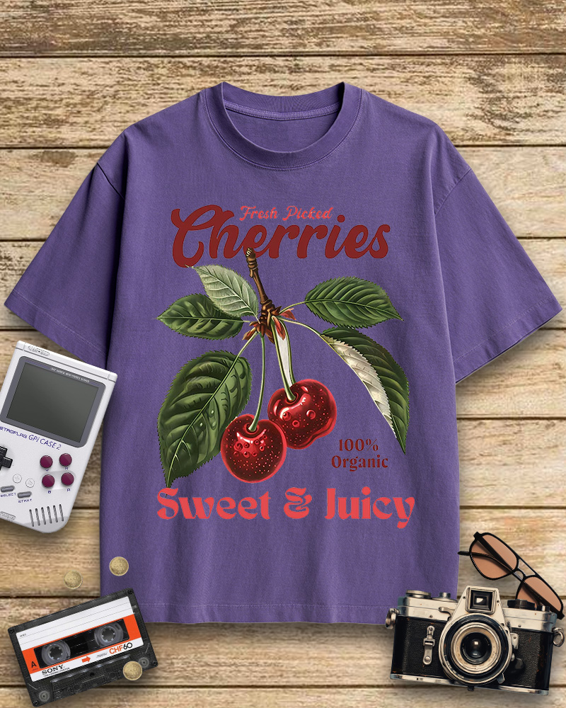 TheRetroTee Vintage Cherry 1950s Cotton T-Shirt