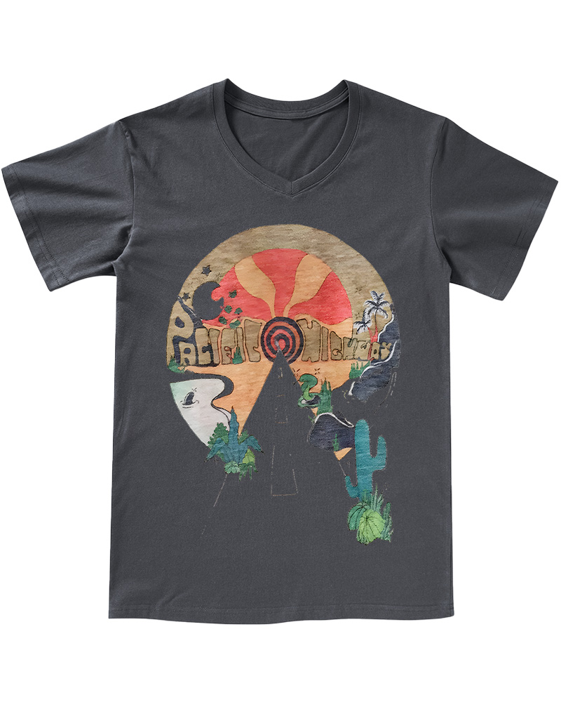 TheRetroTee Open Road Pacific Highway V-neck T-Shirt