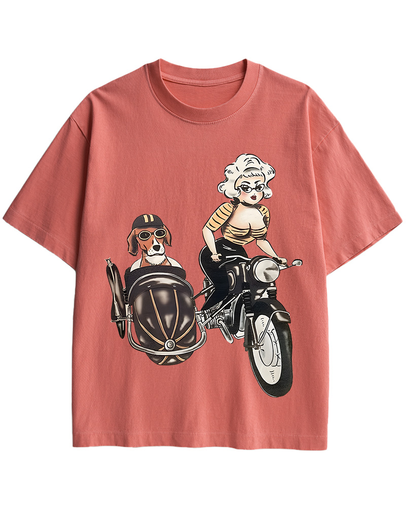 TheRetroTee On The Road Fitted 1950s Cotton T-Shirt