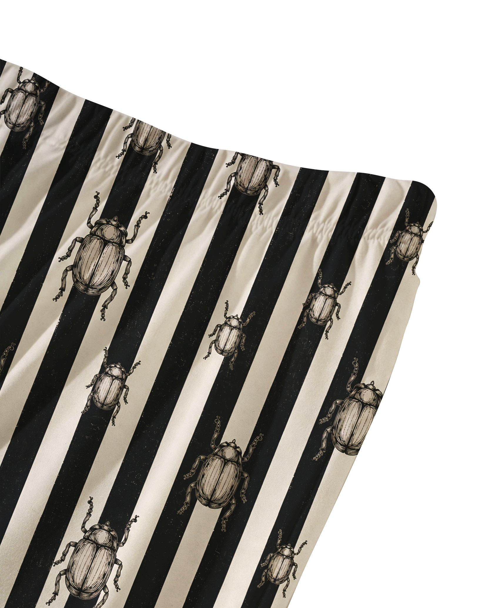 TheRetroTee Beetle Engraving Stripe Vintage Pajama Set