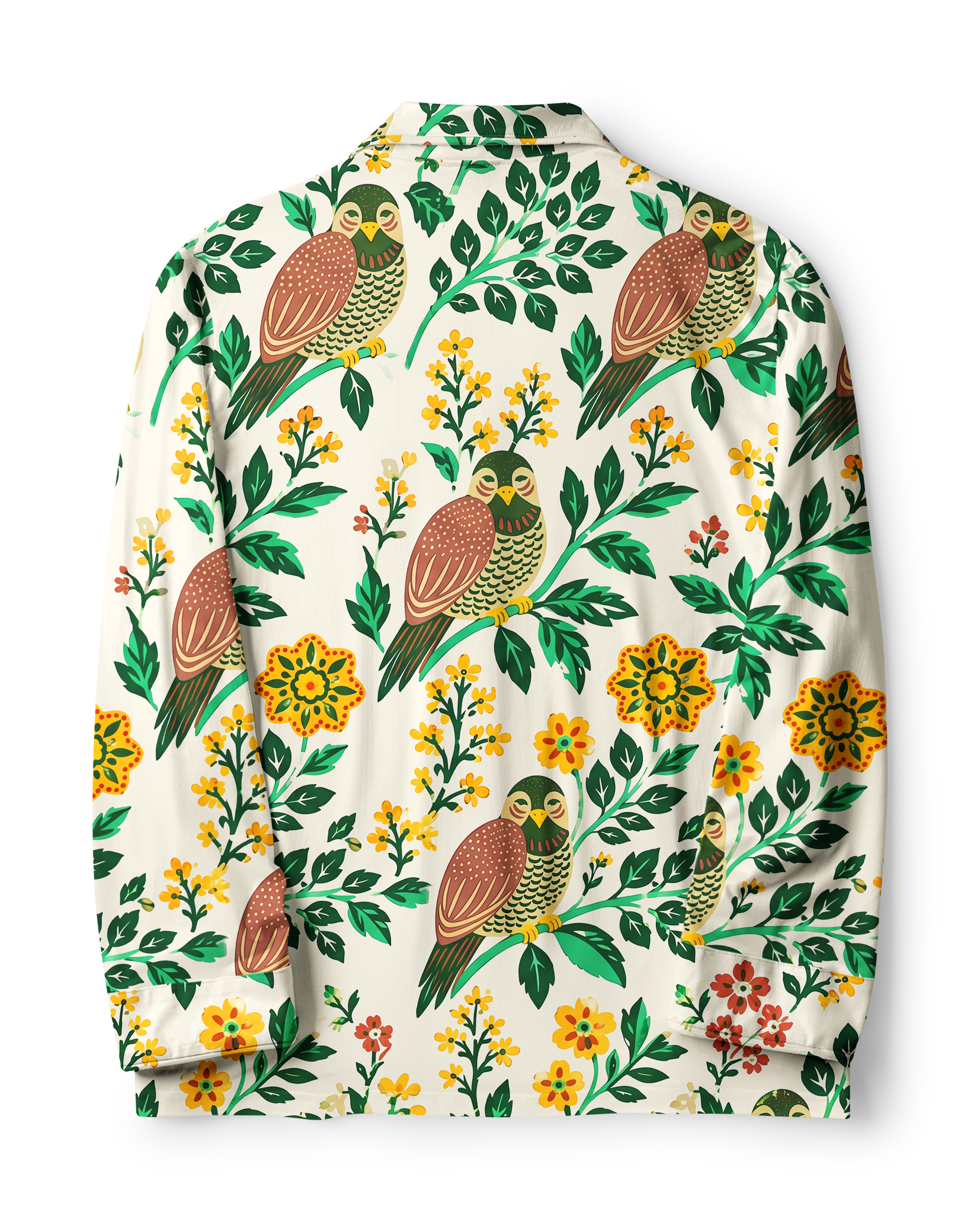 TheRetroTee Folk Bird Blossom Vintage Pajama Set
