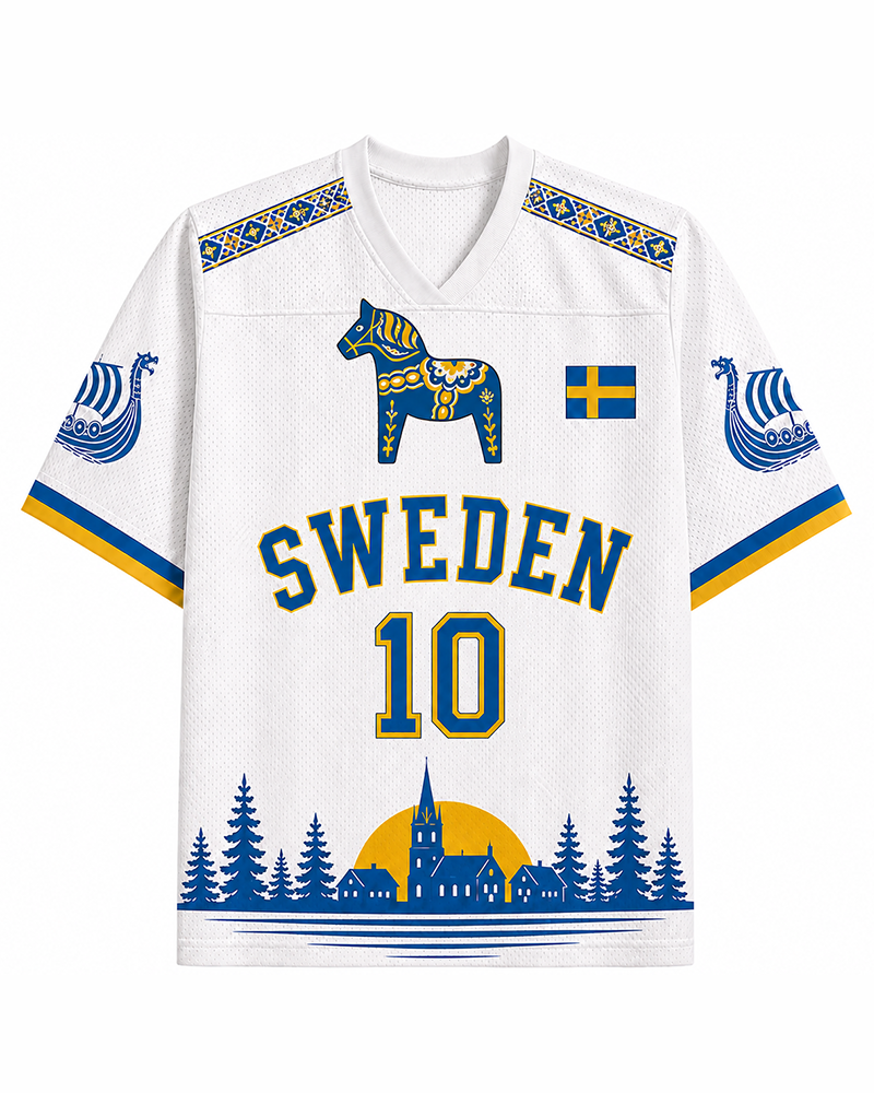 TheRetroTee 1980s Nordic Heritage Soccer Jersey