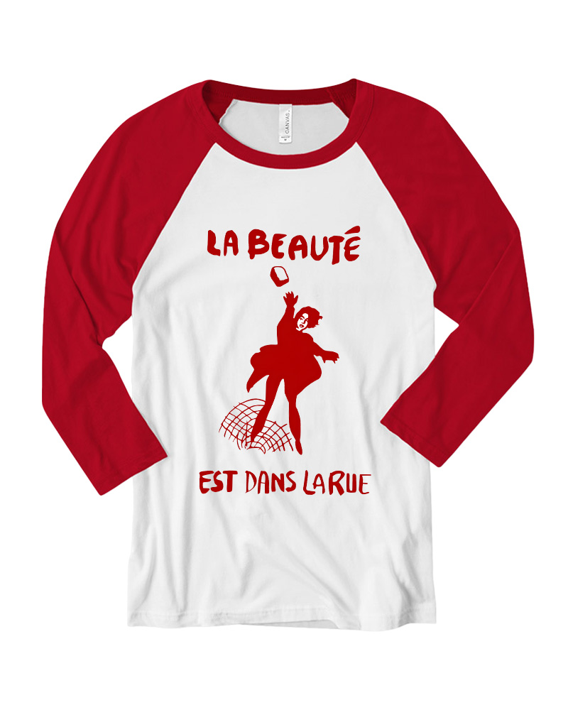 TheRetroTee La Beauté Est Dans La Rue 1960s Long Sleeve Raglan T-Shirt