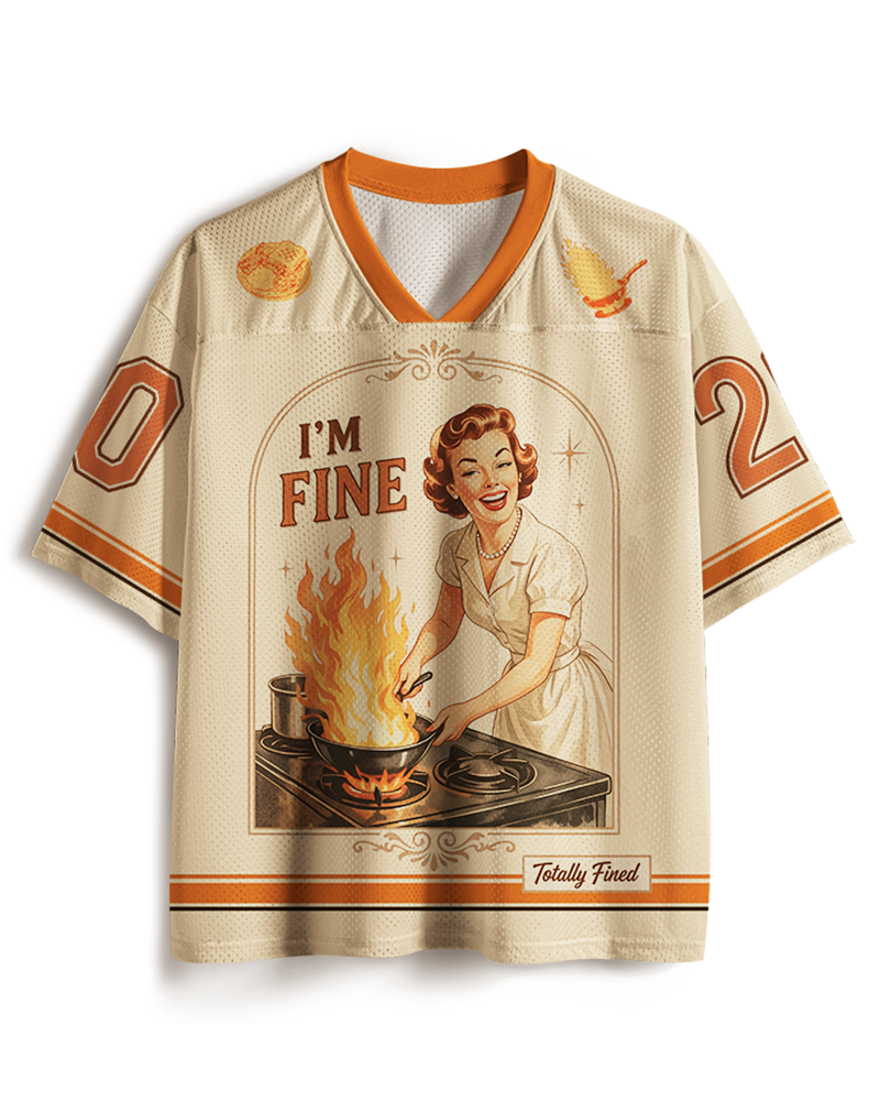 TheRetroTee I’m Fine 1950s Mesh Jersey