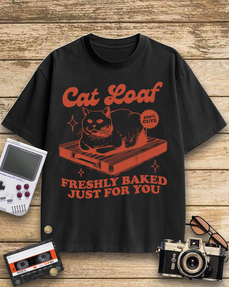TheRetroTee Cat Loaf 2010s Cotton T-Shirt