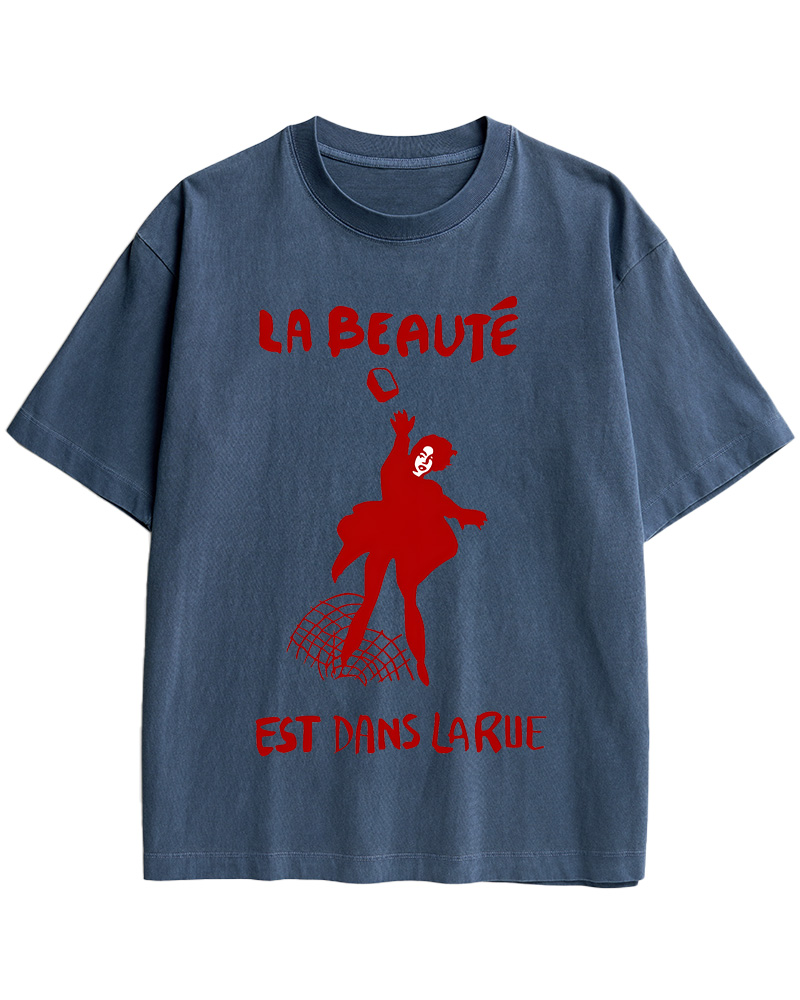 TheRetroTee La Beauté Est Dans La Rue 1960s Cotton T-Shirt