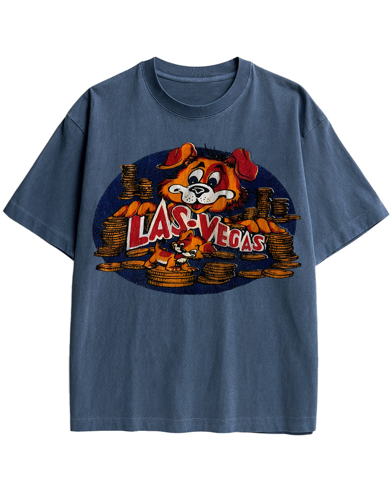 TheRetroTee Vintage 60s Las Vegas Dog Cotton T-Shirt