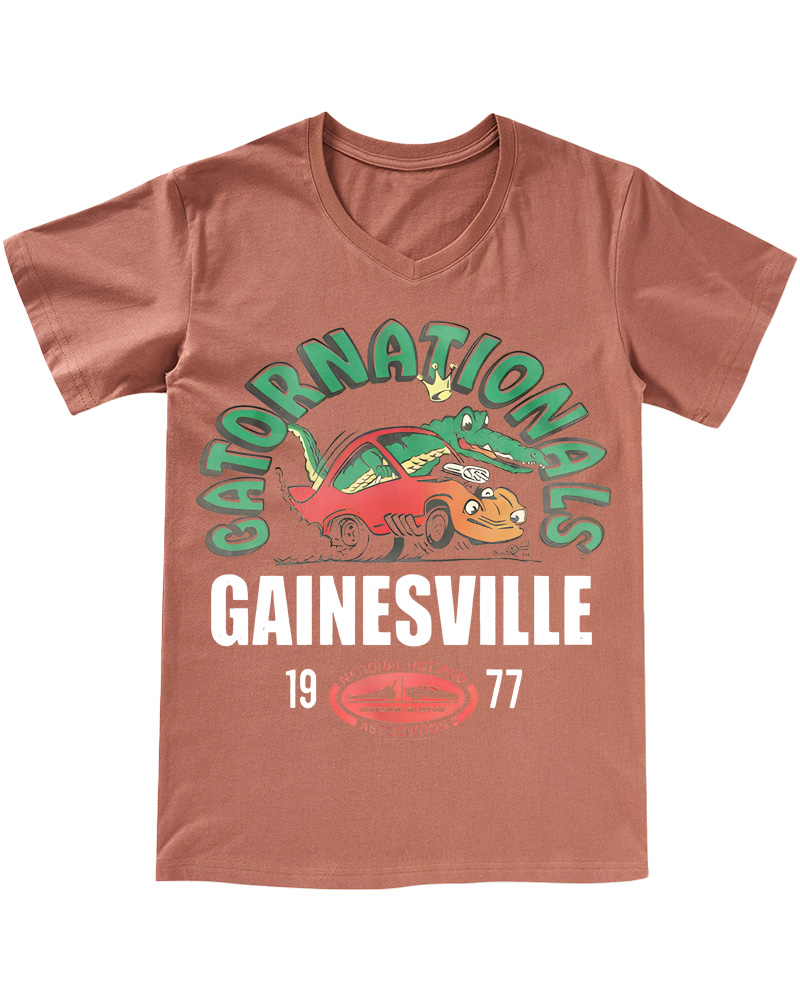 TheRetroTee NHRA Eye-Catching 1970s V-neck T-Shirt