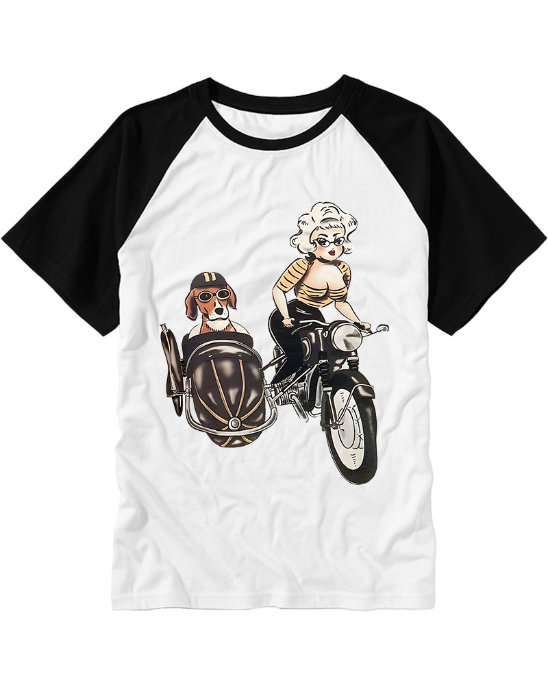 TheRetroTee On The Road Fitted 1950s Raglan Baseball T-Shirt