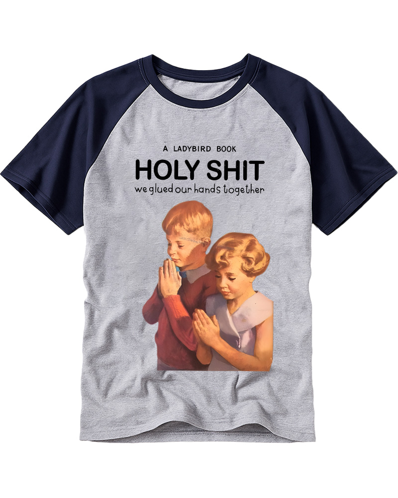 TheRetroTee A Ladybird Book Holy Shit 1950s Raglan Baseball T-Shirt