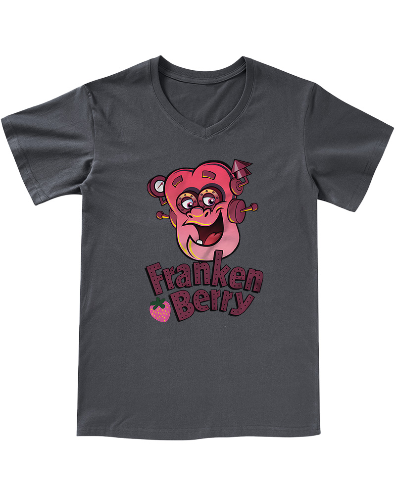 TheRetroTee Franken Berry 1970sV-neck T-Shirt
