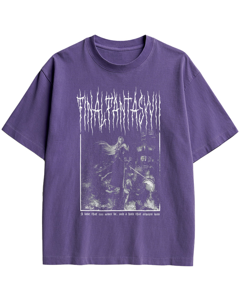 TheRetroTee Final Fantasy VII Black Metal 1990s Cotton T-Shirt