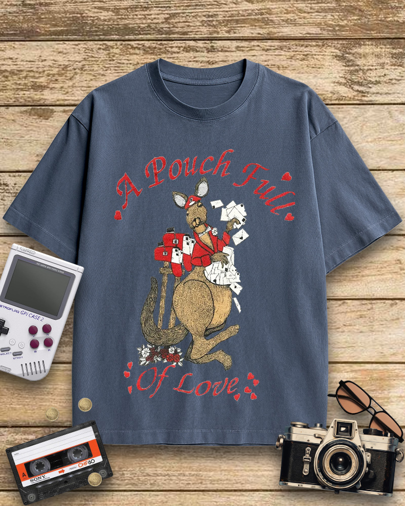 TheRetroTee 1980s Kangaroo Love Letters Cotton T-Shirt