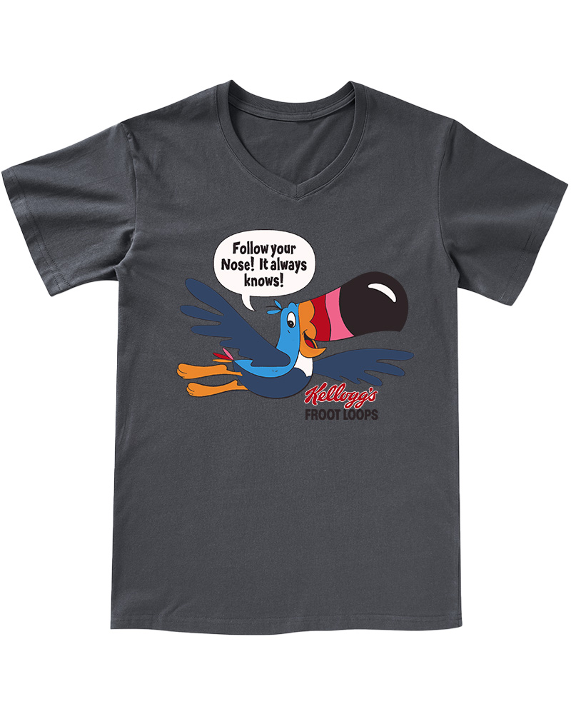 TheRetroTee Froot Loops Toucan Sam 1960s V-neck T-Shirt