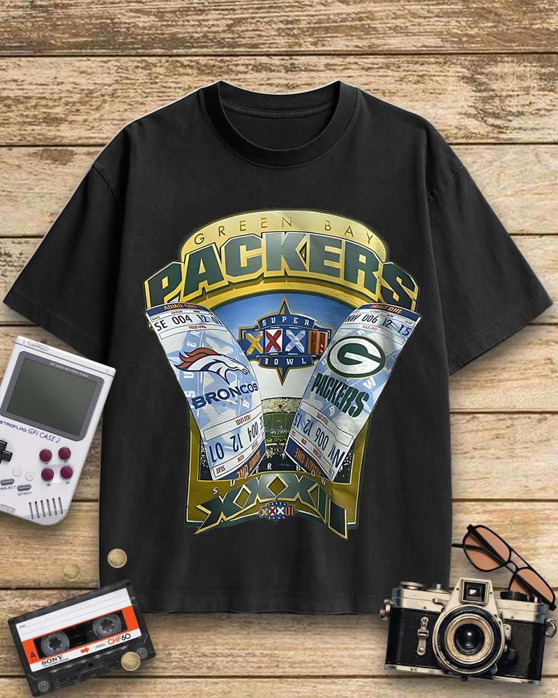 TheRetroTee 1998 Green Bay Packers Super Bowl Cotton T-Shirt