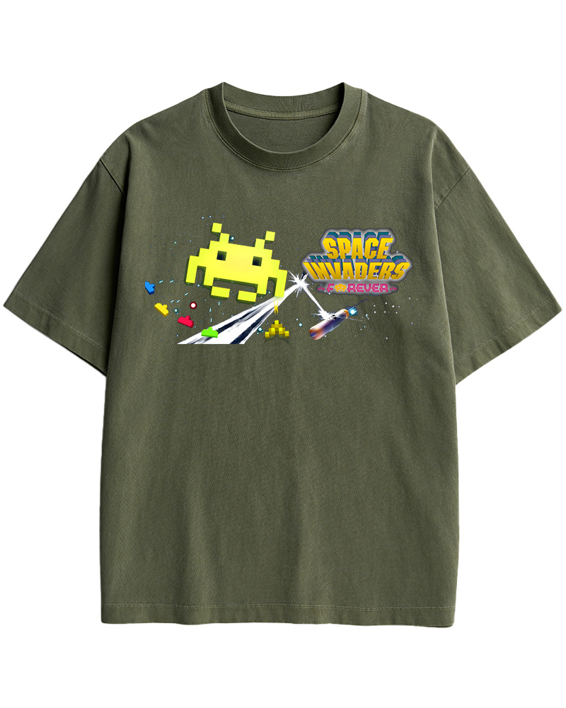 TheRetroTee Space Invaders Forever 1980s Cotton T-Shirt