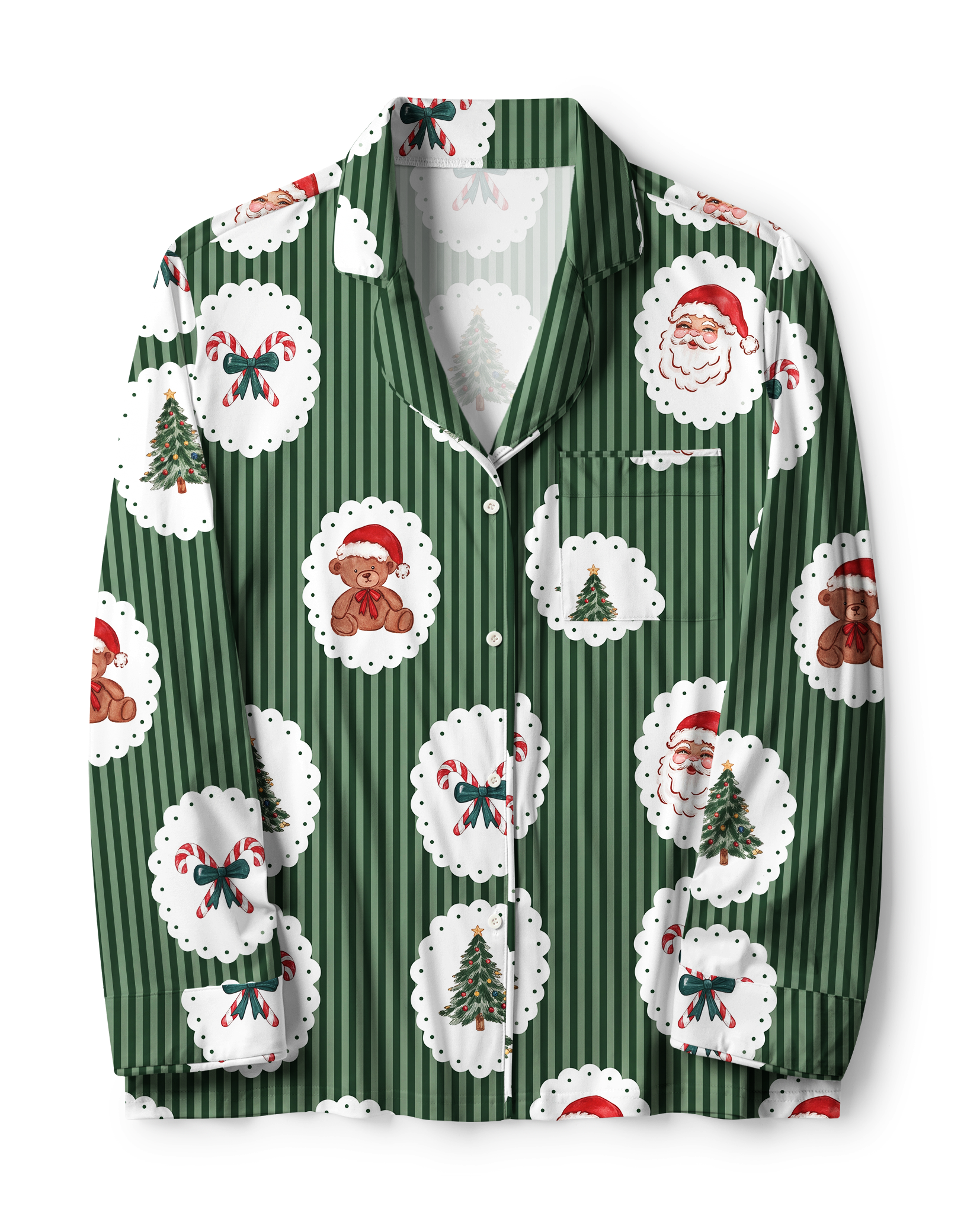 TheRetroTee Doily Christmas Vintage Pajama Set