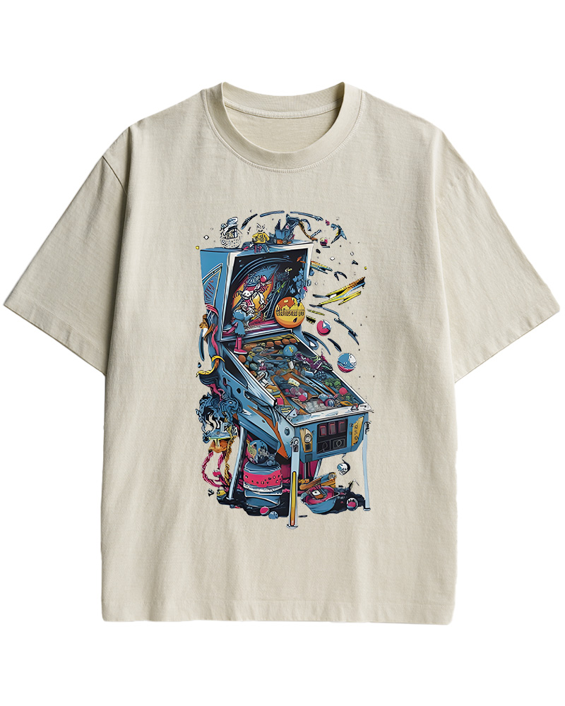 TheRetroTee 80s Pinball Arcade Cotton T-Shirt