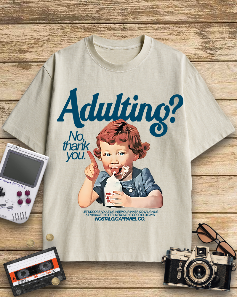 TheRetroTee Adulting No, thanks 1960s Cotton T-Shirt
