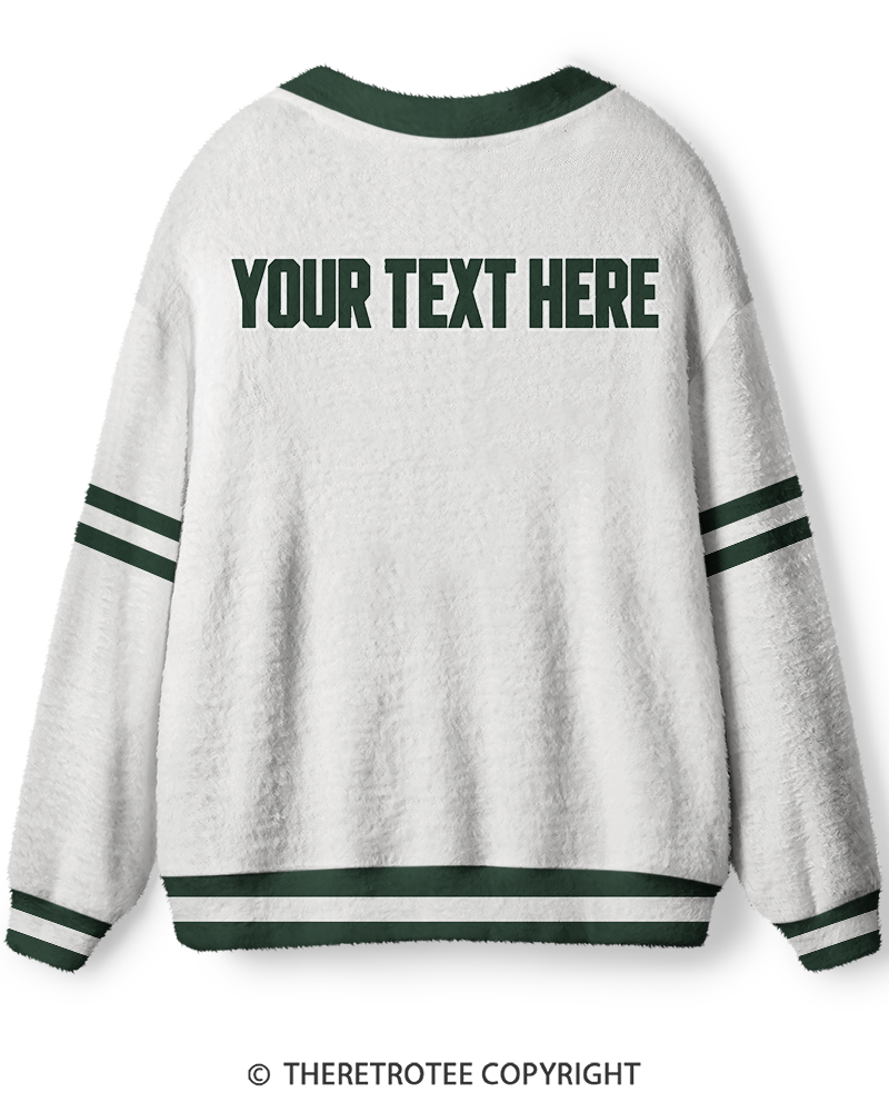TheRetroTee Personalized Vintage Varsity Memory Unisex Cardigan Sweater