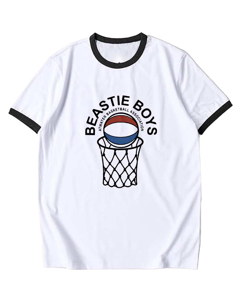 TheRetroTee Atwater Basketball Association Beastie Boys Ringer T-Shirt