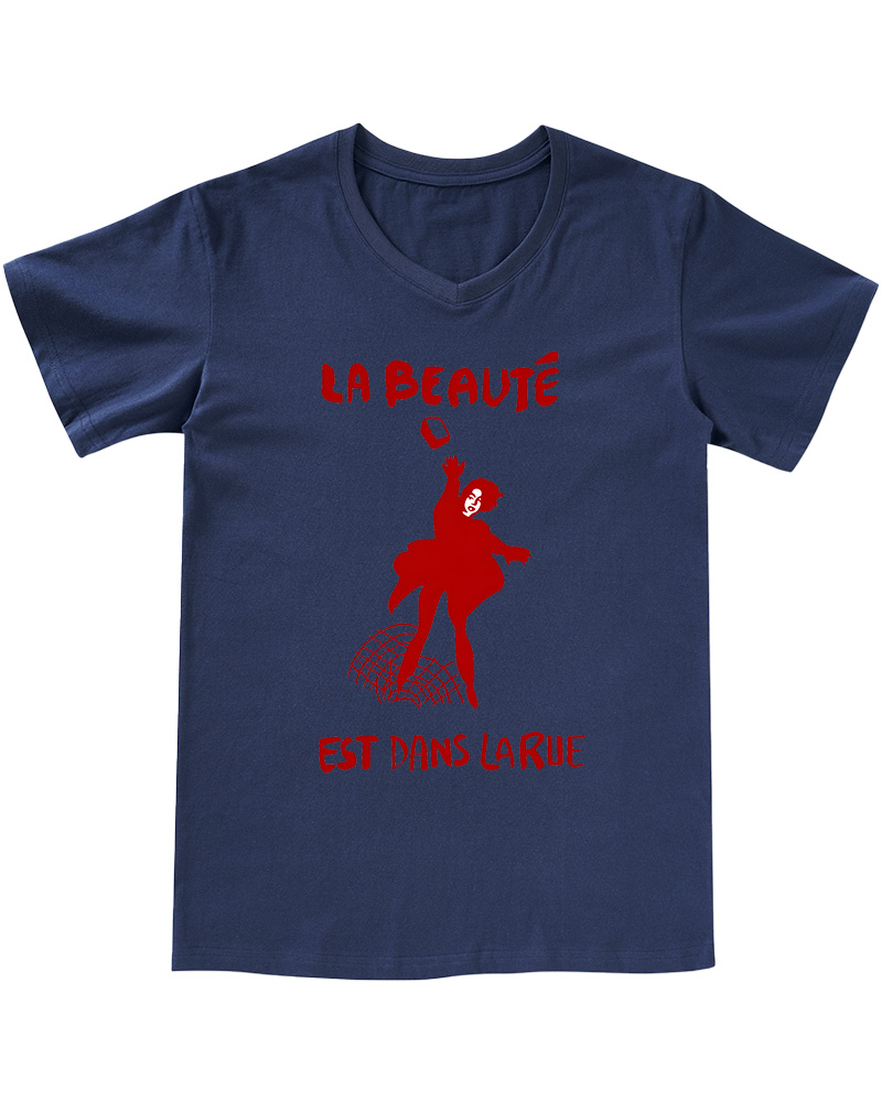 TheRetroTee La Beauté Est Dans La Rue 1960s V-neck T-Shirt