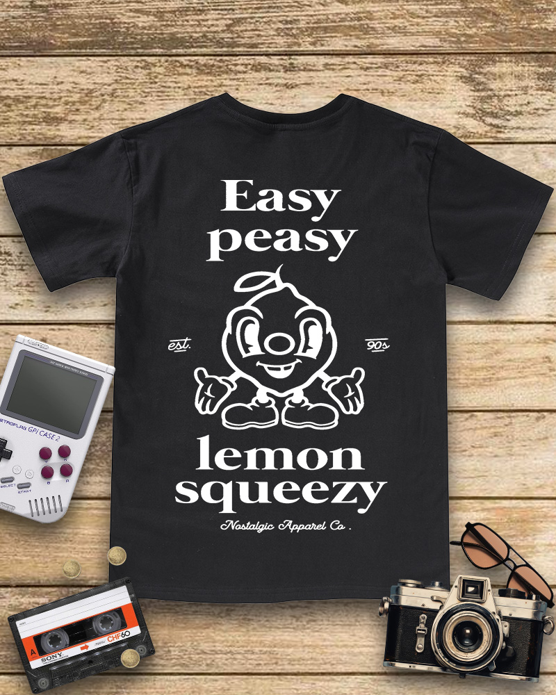 TheRetroTee Easy Peasy Lemon Squeezy  V-neck T-Shirt