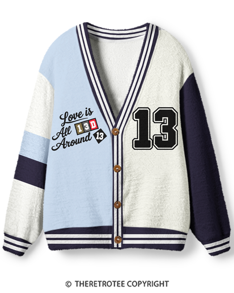 TheRetroTee Vintage 1990s Preppy Varsity Unisex Cardigan Sweater