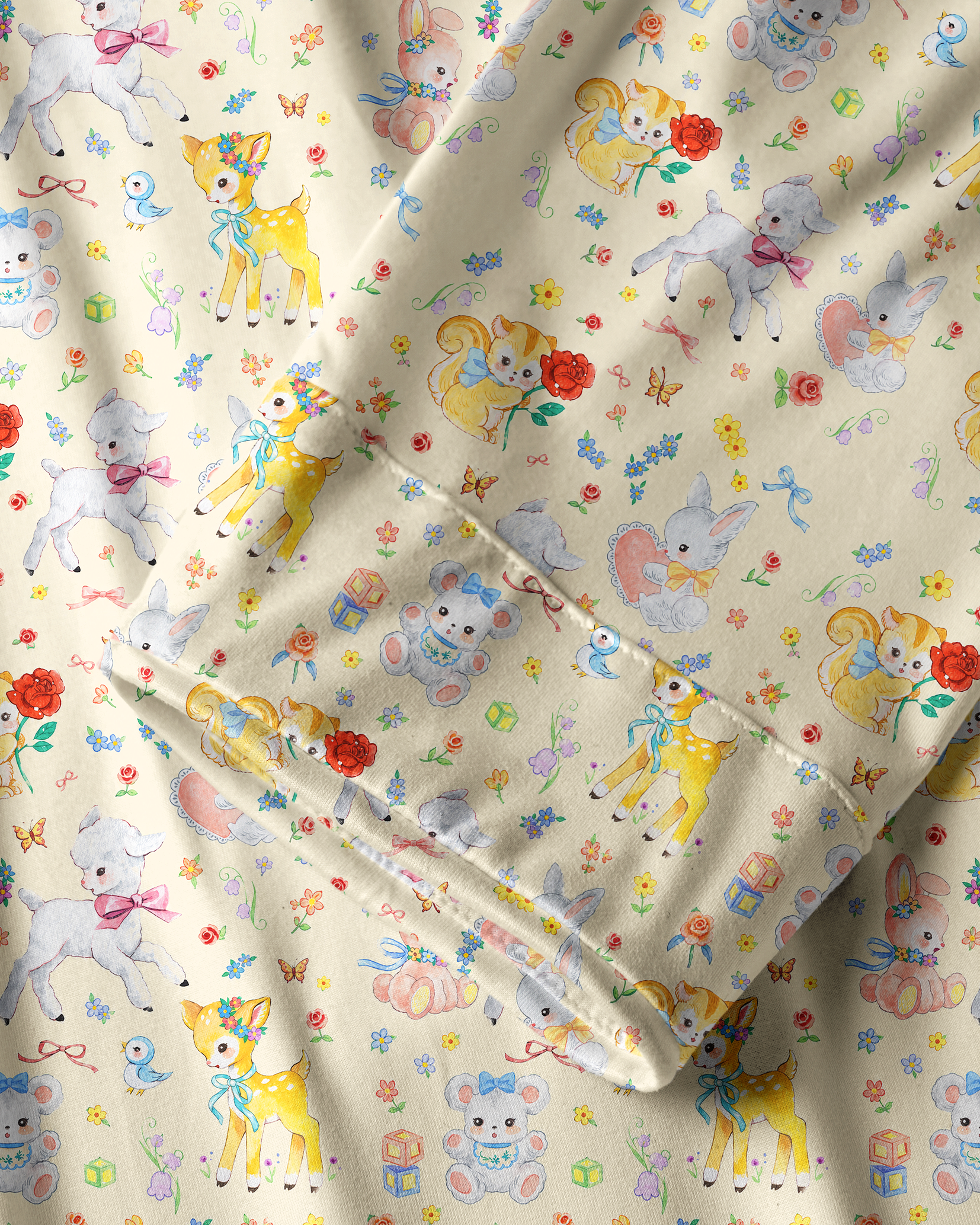 TheRetroTee Cute Forest Baby Animal Vintage Pajama Set