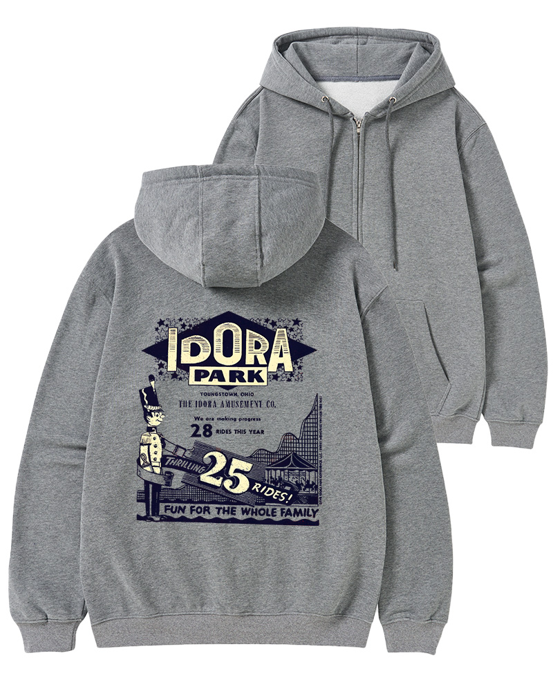 TheRetroTee Amusement Park Culture 1960s Zip-Up Hoodie