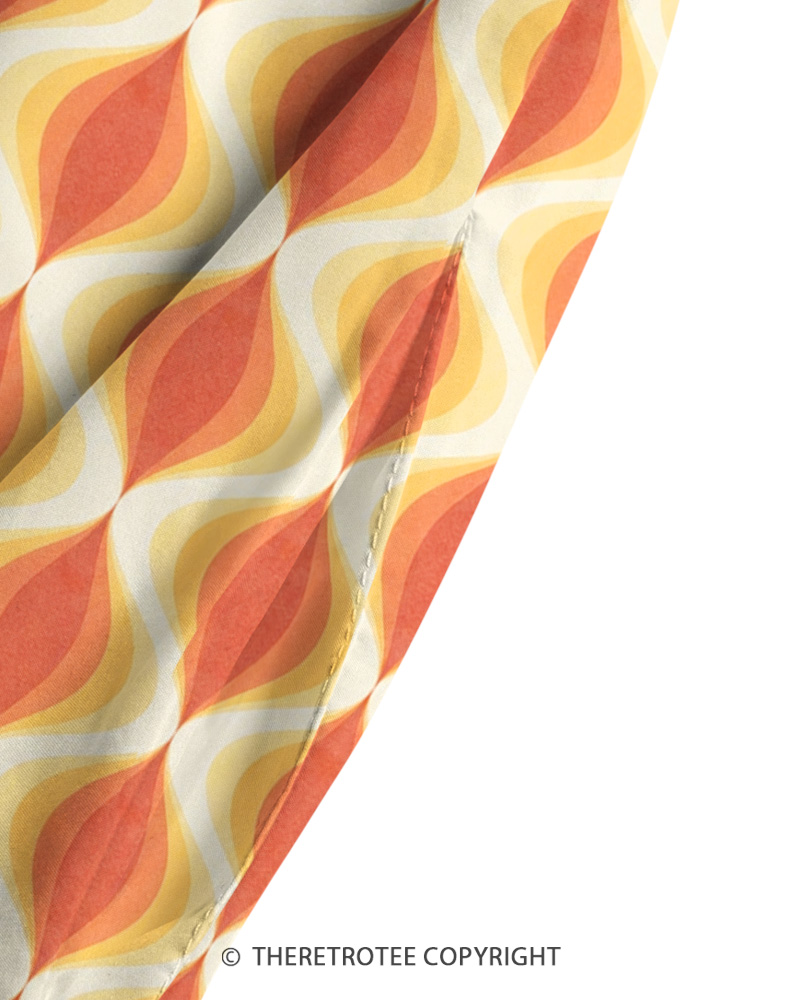 TheRetroTee 1960s Retro Mod Geometric Teardrop Wave Strappy Maxi Dress