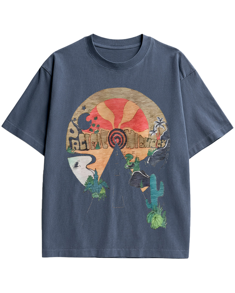 TheRetroTee Open Road Pacific Highway Cotton T-Shirt