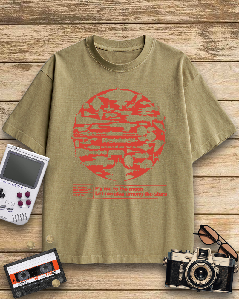 TheRetroTee Back Fly Me To The Moon 1980s T-Shirt