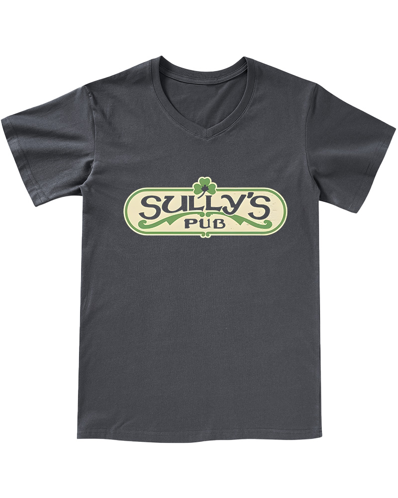 TheRetroTee Sully's Pub Peoria Bar 1980s V-neck T-Shirt