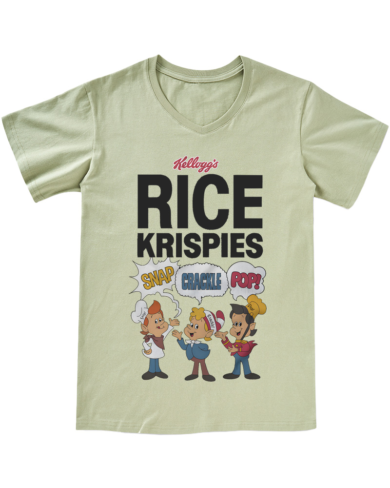 TheRetroTee Rice Krispies Snap, Crackle, and Pop 1970s V-neck T-Shirt