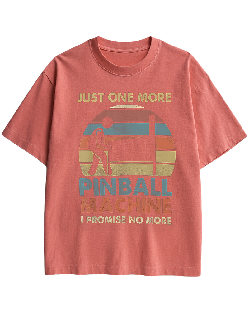 TheRetroTee Just One More Pinball Machine 1970s Cotton T-Shirt
