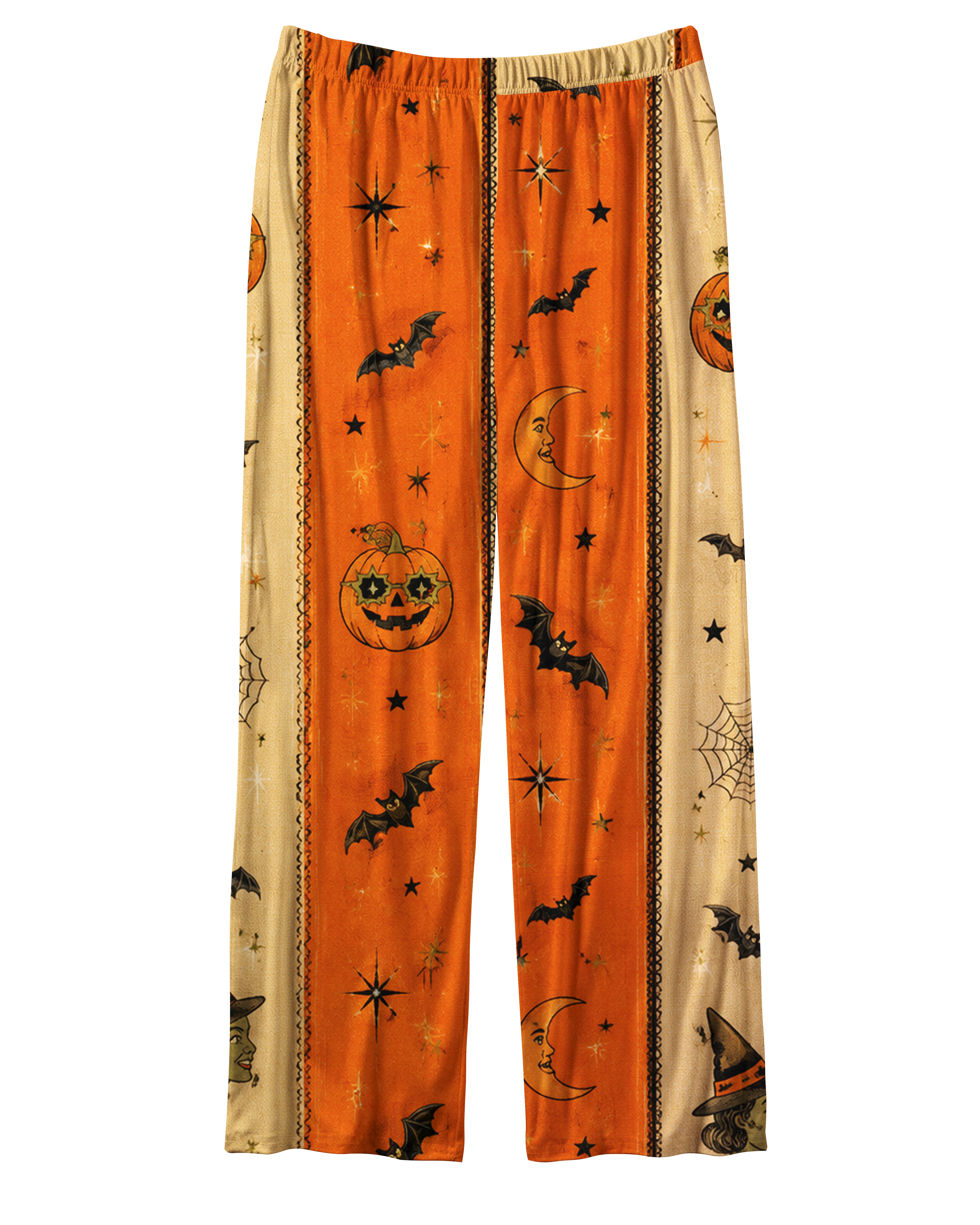TheRetroTee Orange Jack olantern Vintage Pajama Set