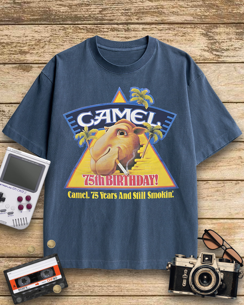 TheRetroTee Camel cigarettes smokin' 1970s Cotton T-Shirt