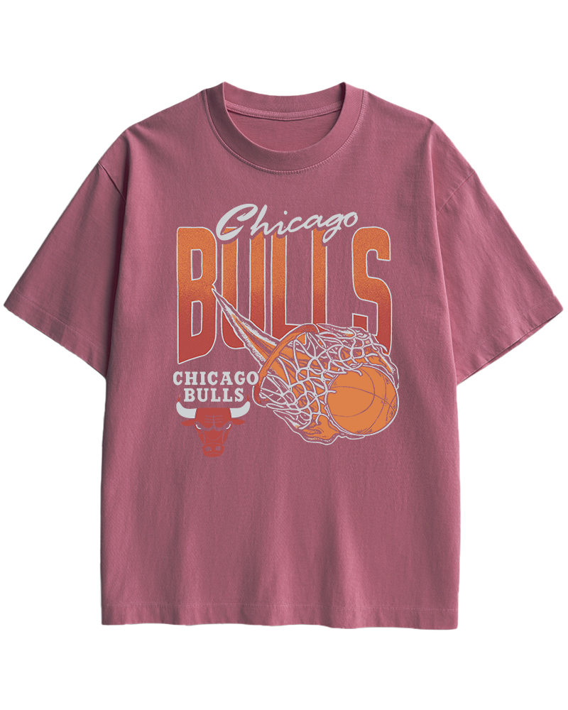 TheRetroTee Chicago Bulls Basketball 1990s Cotton T-Shirt