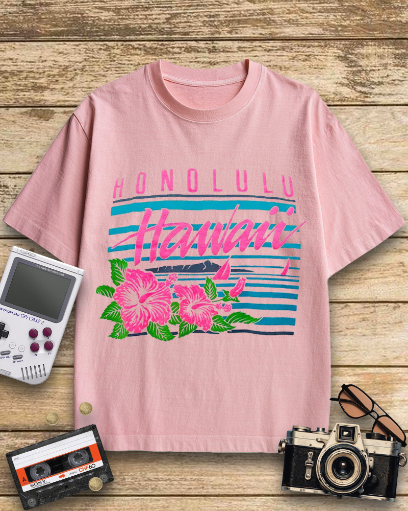 TheRetroTee 80s Honolulu Cotton T-Shirt