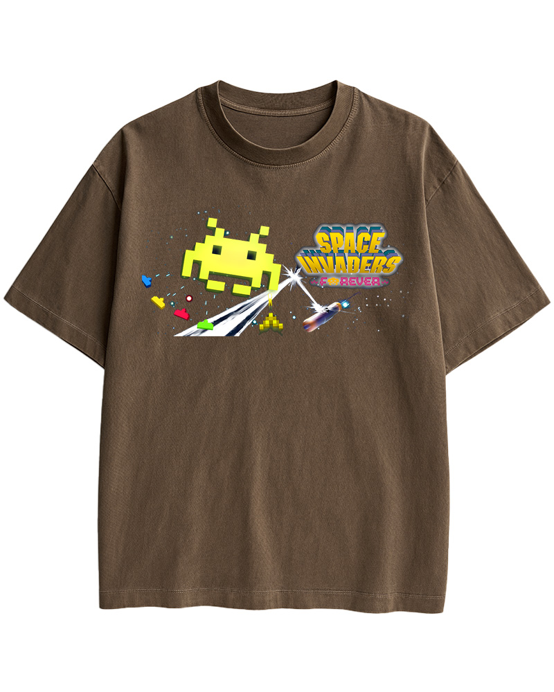 TheRetroTee Space Invaders Forever 1980s Cotton T-Shirt
