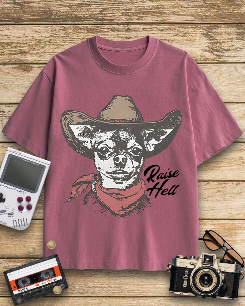 TheRetroTee Cowboy Dog Cotton T-Shirt